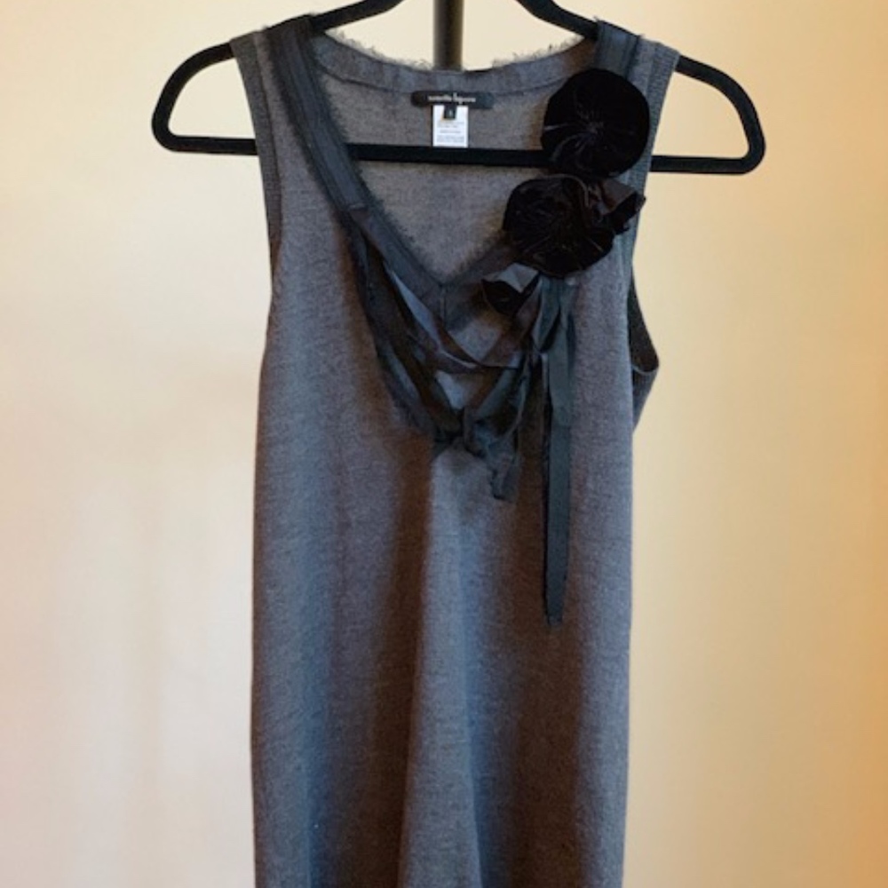 Nanette Lepore Gray and Black Merino Knit Dress